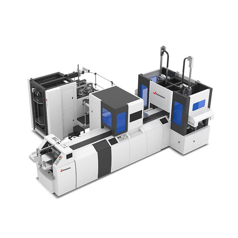 Автоматична двостанційна жорстка машина для виготовлення коробок